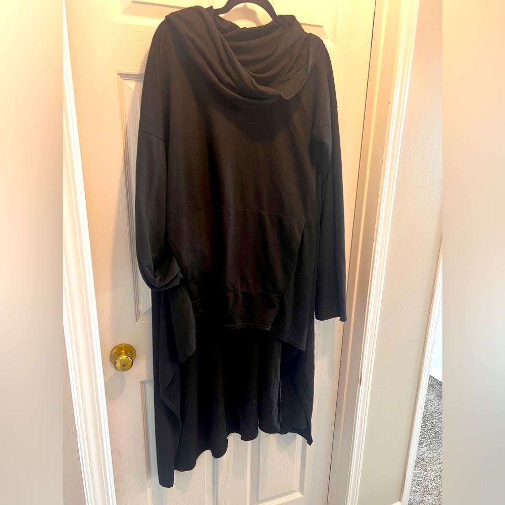 Thigh to calf length cowl hoodie